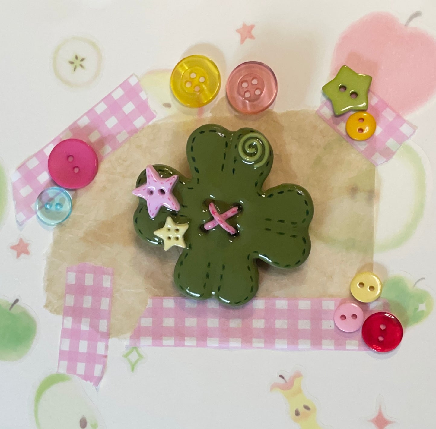 Clover patchwork pin 🍀 🪡